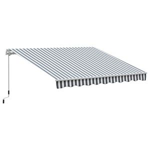 Outsunny Markiză cu Brațe Articulate Protecție Solară Manivelă Balcon Aluminiu Gri Alb 2, 95 x 2, 45 m | Aosom Romania imagine