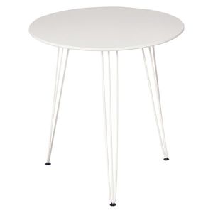HOMCOM Masă de Comedor Rotundă cu Picioarele în formă de Furculiță din Metal Stil Modern Nordic pentru Bucătărie Sufragerie Cafenea Bar Ø70x75 cm Alb | Aosom Romania imagine