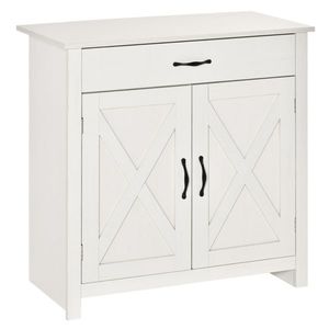 HOMCOM Bufet de Bucătărie cu Sertar 2 Uși și Raft Interior Mobilier Auxiliar Decorativ 80x39, 7x80 cm Alb Spălat | Aosom Romania imagine