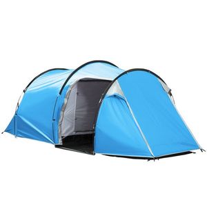 Outsunny Cort de camping, cort instant pentru 2-3 persoane, vestibul si zona de dormit, rezistent la apa, 426 x 206 x 154 cm, albastru deschis | Aosom Romania imagine