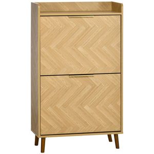 HOMCOM Mobilier pentru pantofi cu 2 uși rabatabile pentru intrare mică living dormitor 70 x 30 x 120 cm | Aosom Romania imagine
