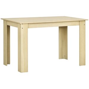 HOMCOM Masă de dining masă de bucătărie design modern cu placa mare pentru 2-4 persoane din lemn dim. 120L x 69l x 75H cm stejar | Aosom Romania imagine