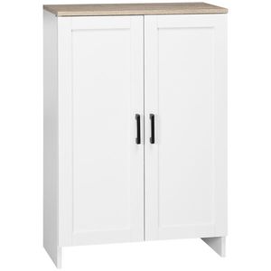 HOMCOM Bufet mobilier bucătărie depozitare cu placard cu uși și rafturi reglabile, 60 x 30 x 90 cm, alb | Aosom Romania imagine
