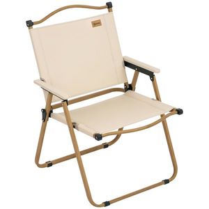 Outsunny Scaun de camping scaun de pescuit pliabil cu brate tesatura Oxford si structura otel 54 x 59 x 78 cm Kaki | Aosom Romania imagine