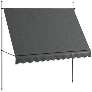 Outsunny Parasol Manual Retractabil pentru Balcon 300x120x210-300 cm cu Manivela Inaltime Ajustabila Impermeabil si Anti-UV Gri Inchis | Aosom Romania imagine