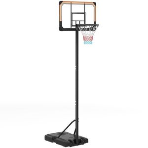 SPORTNOW Stativ de baschet, reglabil în înălțime, 182-213 cm Înălțime coș, rezistent la intemperii, cu roți, cadru metalic | Aosom Romania imagine