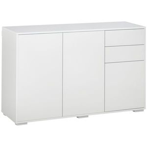 HOMCOM Bufet Comodă Antric, 2 Sertare, Push-Click, 117 cm x 36 cm x 74 cm, Alb | Aosom Romania imagine