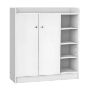 HOMCOM Dulap pentru pantofi Comoda pentru pantofi Raft, 4 rafturi. 1 dulap, 83 cm x 30 cm x 90 cm, Alb | Aosom Romania imagine