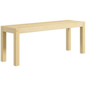 HOMCOM Bancă din lemn, Masivă 3 locuri, 120 cm x 33 cm x 45 cm, Natural | Aosom Romania imagine