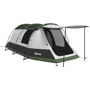 Outsunny Cort de camping familial 3-4 pers. - cort tunel cu foișor impermeabil 3000 mm ușor de ventilat | Aosom Romania imagine