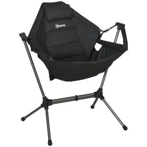 Outsunny Scaun balansoar de camping, pliabil, spătar reglabil, cadru de aluminiu, 54 x 100 x 101cm, Negru | Aosom Romania imagine