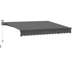 Markiză cu brațe articulate cu alimentare solară și manivelă Outsunny Markiză cu Gelenkarmmarkise pentru protecție solară UV 50+ 400 cm lățime Gri | Aosom Romania imagine