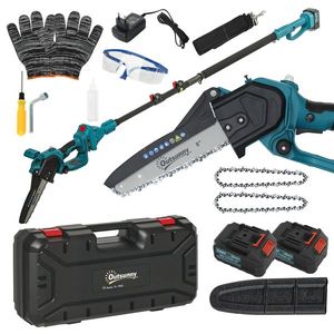 Outsunny Mini troncăouă uzdingțăță 8 polec 6000mAh 580W elăguęu un fil pour branches și jardin perche telescopique bleu | Aosom Romania imagine