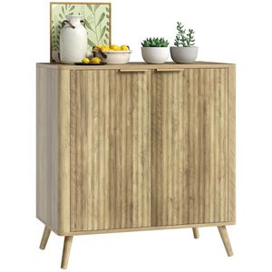 HOMCOM Bufet sufragerie mobilier de depozitare cu dulap cu 2 uși și raft reglabil, 77 x 40 x 81 cm, aspect lemn | Aosom Romania imagine