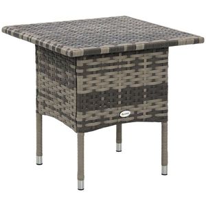 Outsunny Masă laterală de grădină masă laterală pătrată din răchită stil cozy chic 50 x 50 x 47 cm negru | Aosom Romania imagine