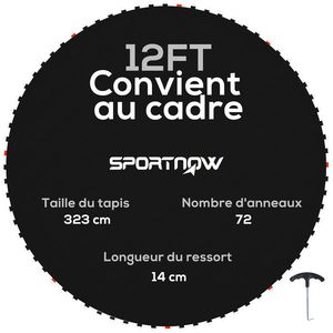 SPORTNOW Tapițerie de schimb pentru trambulină, tapițerie de săritură de înlocuire, compatibilă cu trambulina Ø 3, 7 m și arcuri de 14 cm | Aosom Romania imagine