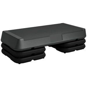 SPORTNOW Stepper aerobic fitness înălțime reglabilă 3 nivele 10/15/20 cm suprafață antiderapantă plastic, gri | Aosom Romania imagine