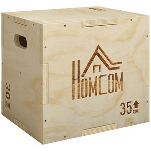HOMCOM Box jump pliometrie aparat cutie sărit musculație fitness antrenament crossfit plyobox pentru antrenament cu box 40, 5/35, 5/30, 5 cm | Aosom Romania imagine