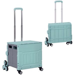 HOMCOM Carucior de cumparaturi Einkaufswagen, Treppensteiger, pliabil, Maner Telescop, pana la 65 kg capacitate de incarcare, Verde | Aosom Romania imagine