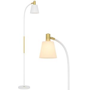 HOMCOM Lampadar de salon reglabil în înălțime 127-160 cm cu intrerupator, soclu E27, alb | Aosom Romania imagine
