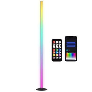 HOMCOM Lampadar LED RGBIC cu control APP si telecomanda, sincronizare muzica, 16 milioane culori, moduri de scenă și timer | Aosom Romania imagine