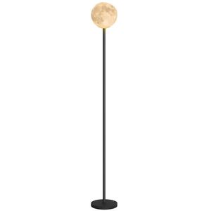 HOMCOM Lampă de podea cu abajur în formă de Lună, comutator pe bază, 3 temperaturi de culoare, metal, Negru | Aosom Romania imagine