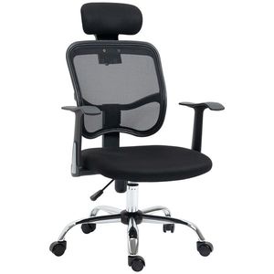 Vinsetto Scaun de Birou Ergonomic și Reglabil cu Tetieră, Negru | Aosom Romania imagine
