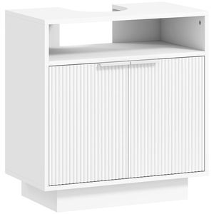 HOMCOM Dulap de Baie Sub Chiuvetă cu Raft Interior Ajustabil Alb | Aosom Romania imagine