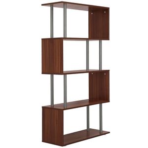 Homcom Biblioteca de Perete in Lemn, Castaniu, 80x30x145cm imagine