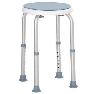 HOMCOM Taburet de duș scaun de duș antiderapant taburet de baie înălțime reglabil pivotant la 360° din aluminiu | Aosom Romania imagine