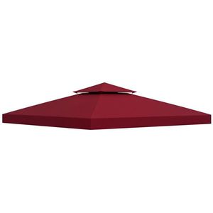 Outsunny Acoperiș pentru Foișor de Grădină Anti-UV din Poliester, 3x3m, Roșu | Aosom Romania imagine