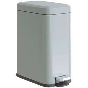 HOMCOM Coș de gunoi din metal, coș de gunoi, capacitate de 5 L, cu pedal, cu coș interior, Gri | Aosom Romania imagine