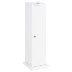 HOMCOM Mobilier de Baño Estrecho cu Orificiu pentru Hârtie Igienică și Rafturi Stil Modern 19, 5x19, 5x65 cm Alb | Aosom Romania imagine