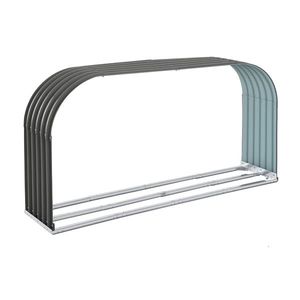 Outsunny Suport de lemne de foc, rezistent la intemperii, din oțel, 212 cm x 46 cm x 112 cm, Gri | Aosom Romania imagine
