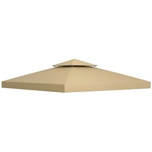 Outsunny Acoperiș de Rezervă pentru pavilion de Grădină Pânză de Rezervă pentru pavilion tonel Tendă 3 x 3 m Bej | Aosom Romania imagine