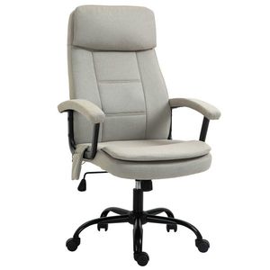 Vinsetto Scaun de birou cu funcție de masaj, scaun de gaming reglabil în înălțime cu funcție de masaj, scaun ergonomic de birou, scaun de masaj pentru coloana lombară cu senzație de in/out, Bej 63 x 70 x 112-121 cm | Aosom Romania imagine