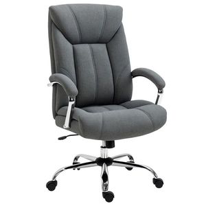 Vinsetto Scaun de birou cu funcție de balans, scaun ergonomic cu brațe capitonate, suport pentru cap ajustabil, scaun de birou rotativ cu spătar din nailon Gri 65 x 78 x 110-118 cm | Aosom Romania imagine