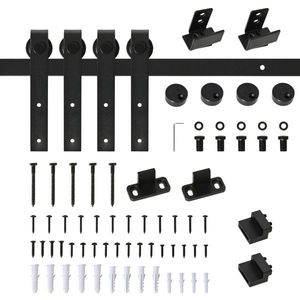 HOMCOM Set Complet Ușă Glisantă de 183 cm - Perfect pentru orice spațiu | Aosom Romania imagine