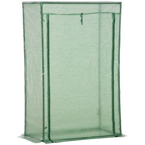 Sera Outsunny cu ușă, seră de iarnă din oțel, seră pentru balcon, grădină, seră de roșii 100x50x150cm, seră de roșii pentru roșii, legume, flori, plante, verde | Aosom Romania imagine