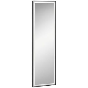 HOMCOM Oglindă de Perete dim. 120L x 35l cm - Film de Securitate Anti Explozie, Sistem de Atașare Inclus - Cadru Aliaj Aluminiu Negru | Aosom Romania imagine