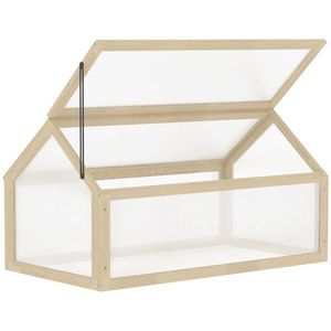 Outsunny Solar mini, Solar compact din lemn, Plăci de policarbonat, Deschidere pentru ventilare, 90L x 52B x 49, 5H cm, Lemn | Aosom Romania imagine