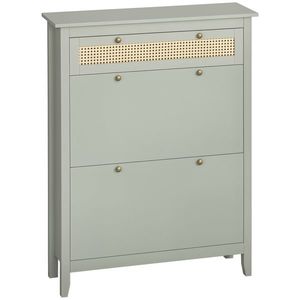 HOMCOM Dulap pentru pantofi de stil boem chic verde apa aspect de răchită | Aosom Romania imagine