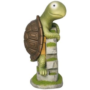 Outsunny Figurină de Grădină "Broască Țestoasă Mică", Decorațiune de Grădină, rezistentă la intemperii, inclusiv lumină solară | Aosom Romania imagine