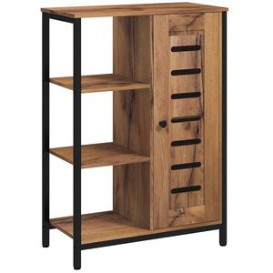 kleankin Mobilier de baie pe picior design industrial structură de oțel 3 rafturi deschise 60 x 30 x 85 cm marron rustic | Aosom Romania imagine