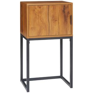 HOMCOM Masa de consolă în design industrial, masă laterală, bufet, 1 dulap, Maro + Negru | Aosom Romania imagine