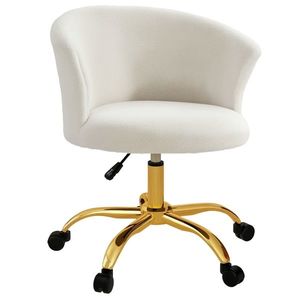 Vinsetto Scaun de birou, fotoliu de birou ergonomic reglabil în înălțime, șezut confortabil pivotant, picioare din oțel alb | Aosom Romania imagine