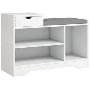 HOMCOM Mobilier și banc pentru pantofi 1 sertar și 3 compartimente, capacitate 5 perechi MDF, 76, 5L x 30A x 52Î cm | Aosom Romania imagine