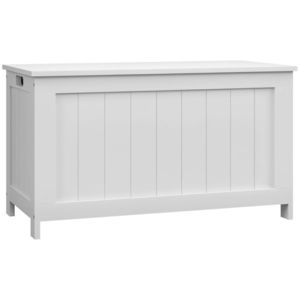 HOMCOM Cutie de depozitare, Cutie de depozitare pentru jucării, MDF, 2 mânere, 81 x 40 x 46 cm, Alb | Aosom Romania imagine