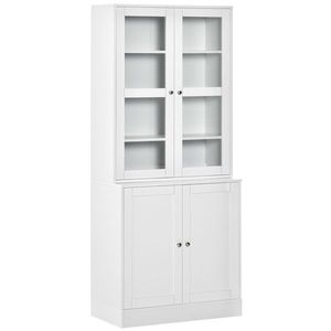 HOMCOM Bibliotecă Perete, 2 rafturi, 76 cm x 40 cm x 178, 5 cm, Alb | Aosom Romania imagine