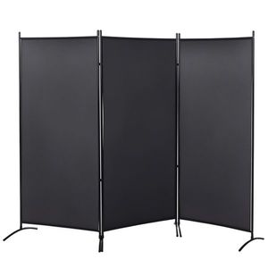 HOMCOM Paravan 3 panouri dim. 2, 53L x 0, 5l x 1, 82H m Store lateral Ecran de protecție paravan pe suport metal Poliester | Aosom Romania imagine
